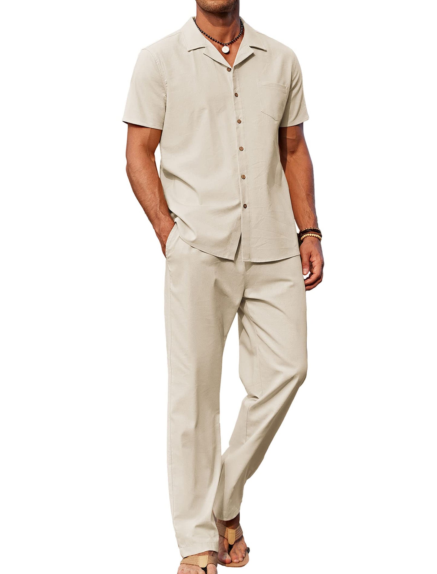 COOFANDY Men's Ilya Casual Sets Beach Outfits 2 Piece