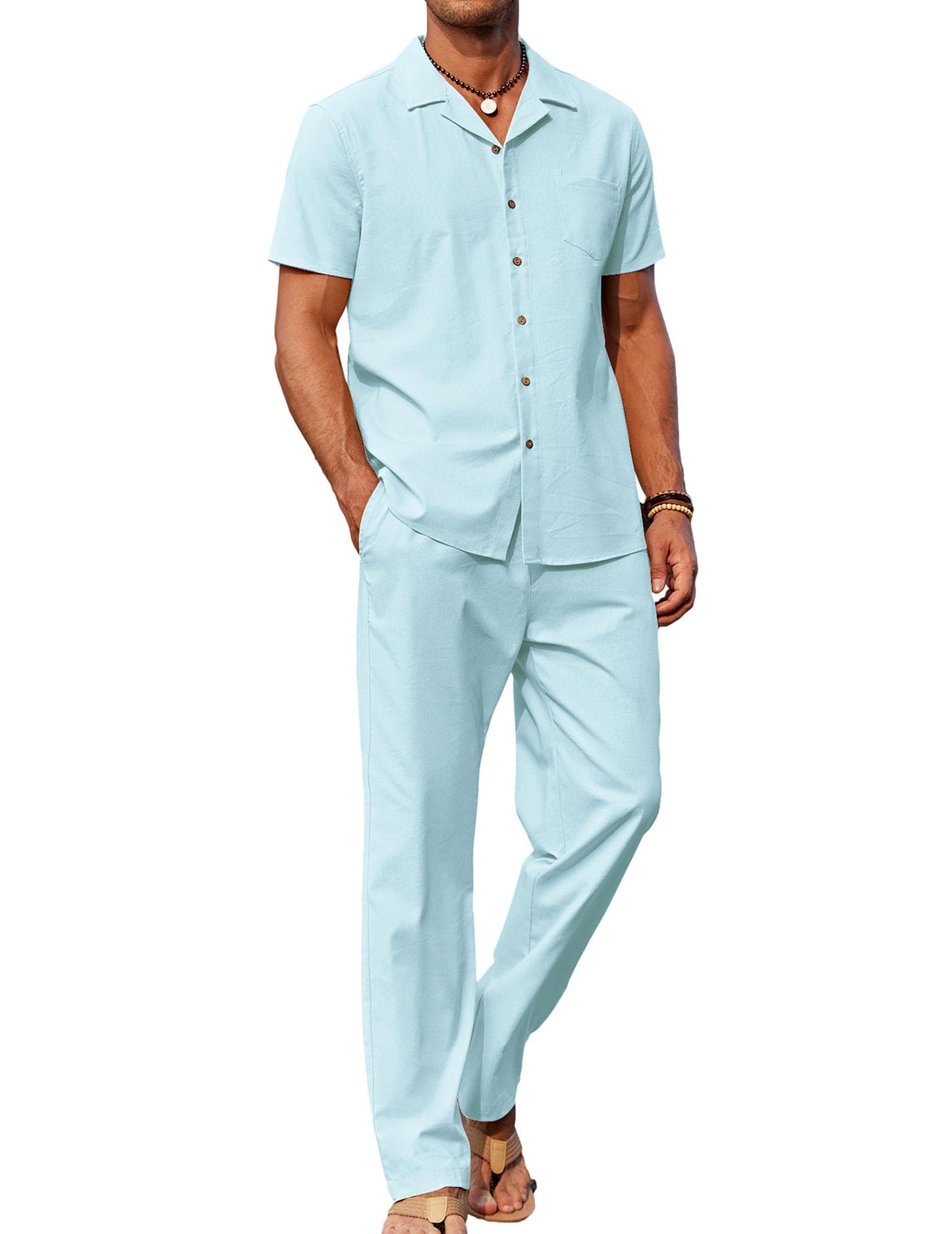 COOFANDY Men's Ilya Casual Sets Beach Outfits 2 Piece