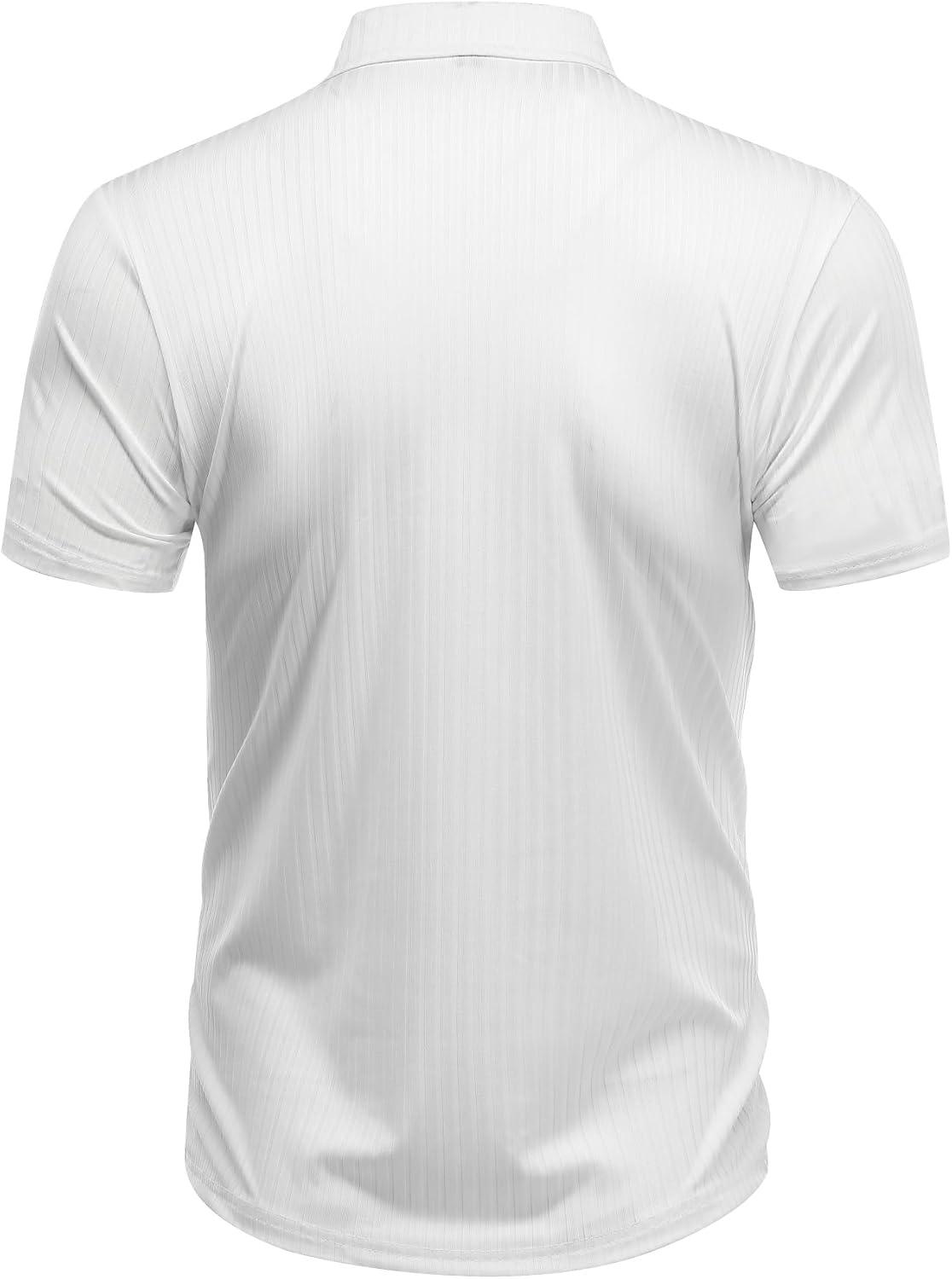 Allthemen Men's Polo Shirt Short Sleeve Knitted Golf Vertical Striped Polo T-Shirt Breathable