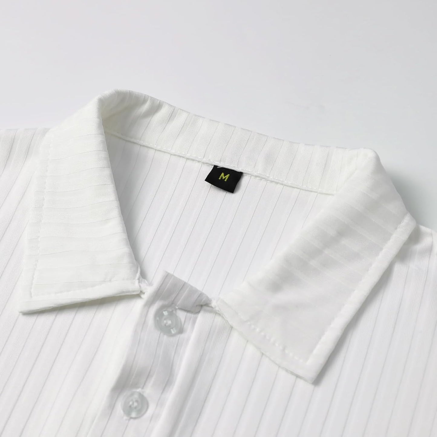 Allthemen Men's Polo Shirt Short Sleeve Knitted Golf Vertical Striped Polo T-Shirt Breathable