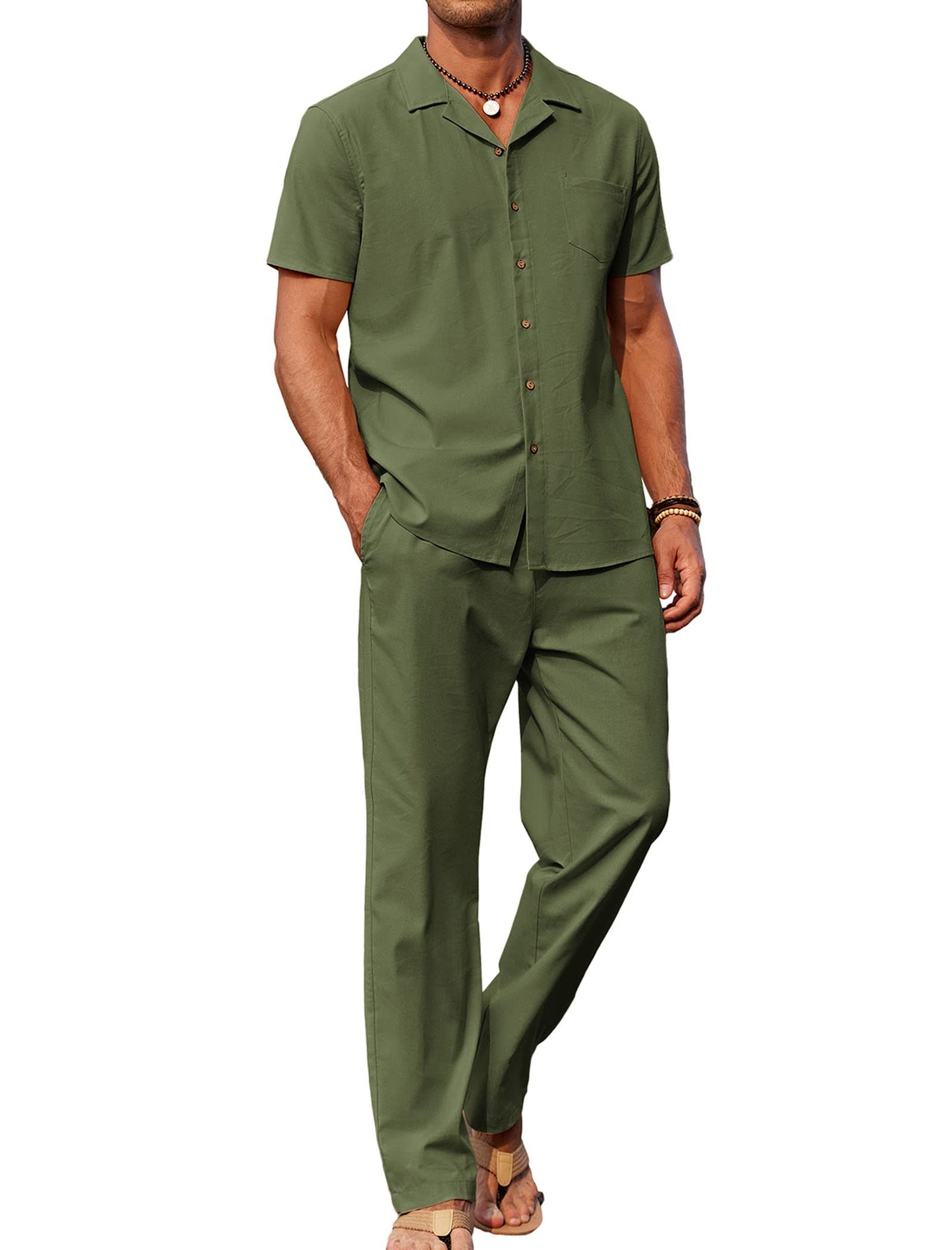 COOFANDY Men's Ilya Casual Sets Beach Outfits 2 Piece
