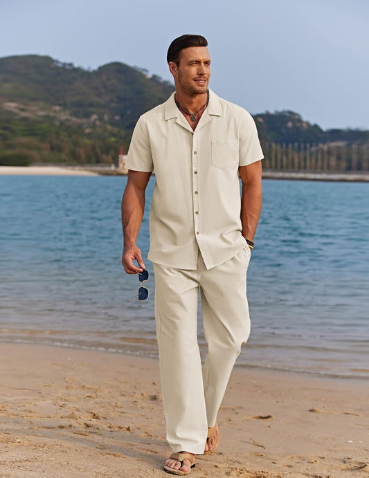 COOFANDY Men's Ilya Casual Sets Beach Outfits 2 Piece