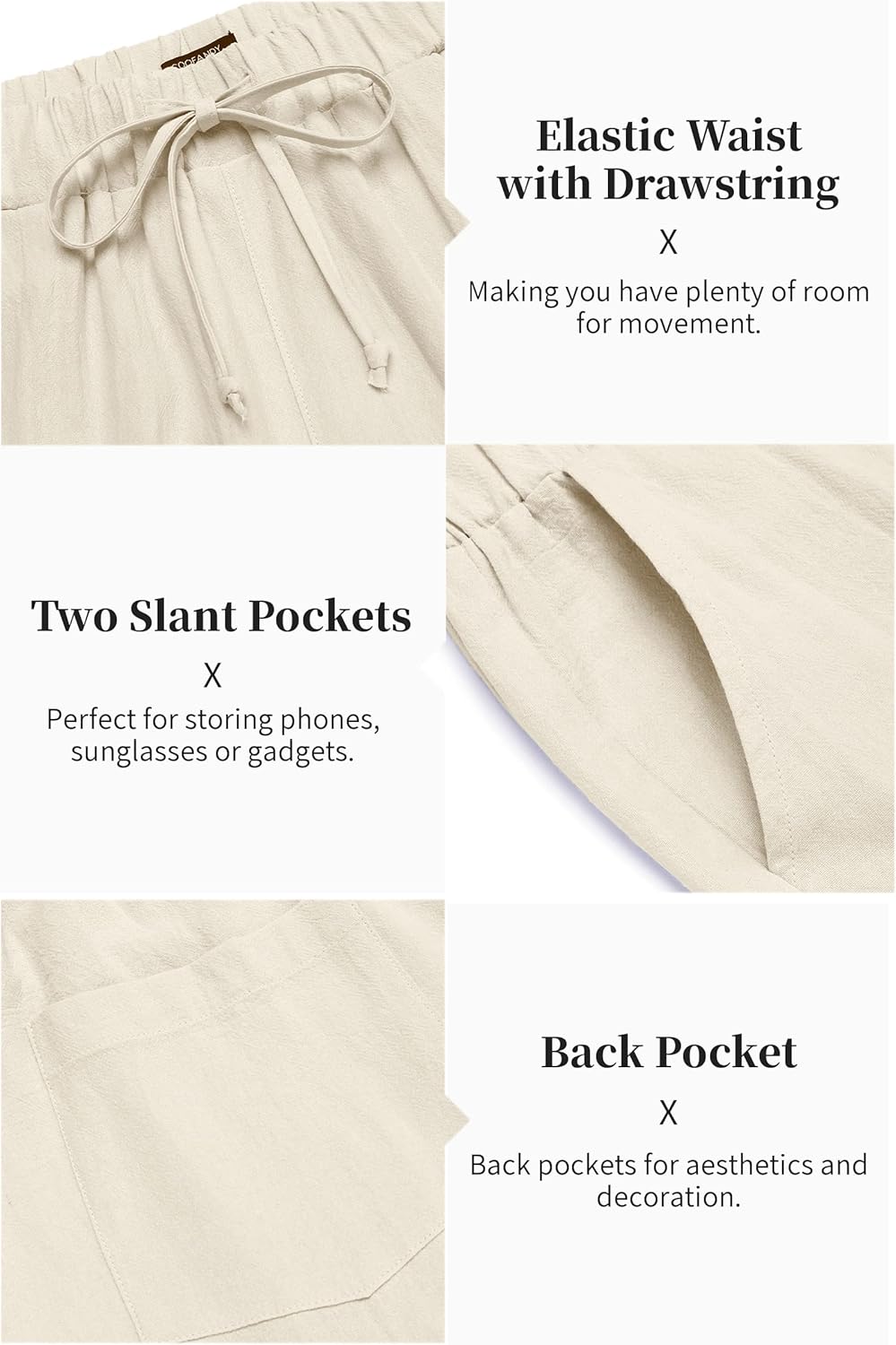 COOFANDY Men's 2 Pieces Cotton Linen Set Casual Long Sleeve Henley Shirts Beach Pants With Pockets Summer Yoga Outfits