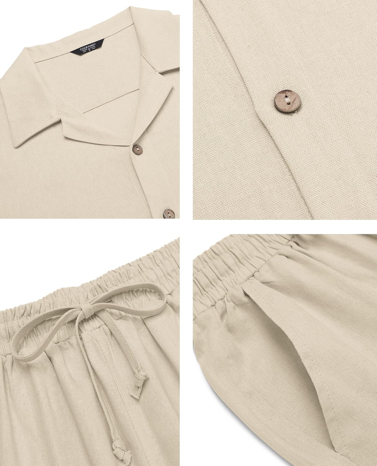COOFANDY Men's Ilya Casual Sets Beach Outfits 2 Piece