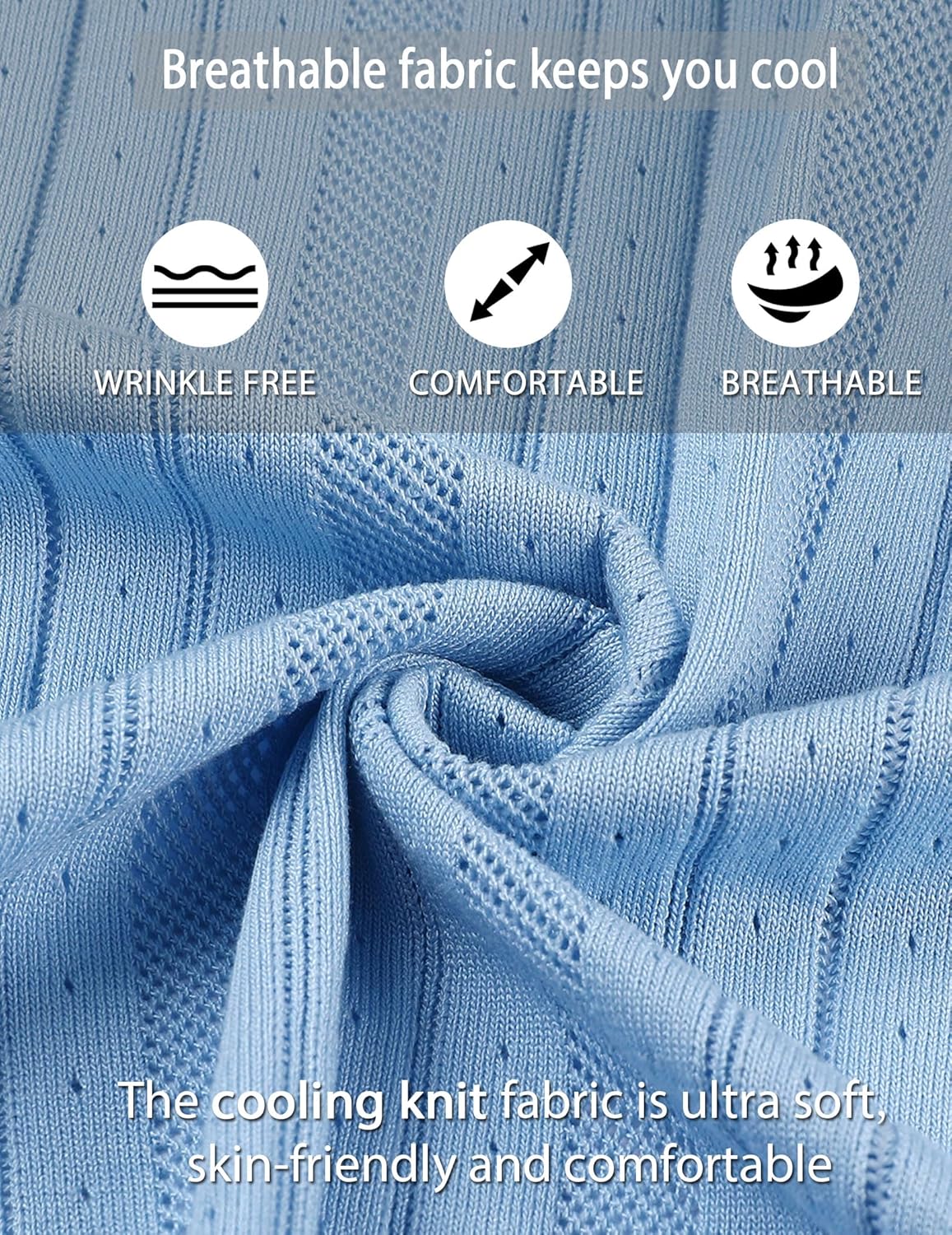 COOFANDY Camisa polo masculina de tricô com botões de crochê, vintage, manga curta, texturizada, verão, praia, tops