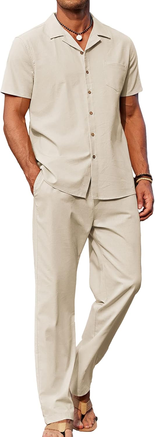 COOFANDY Men's Ilya Casual Sets Beach Outfits 2 Piece