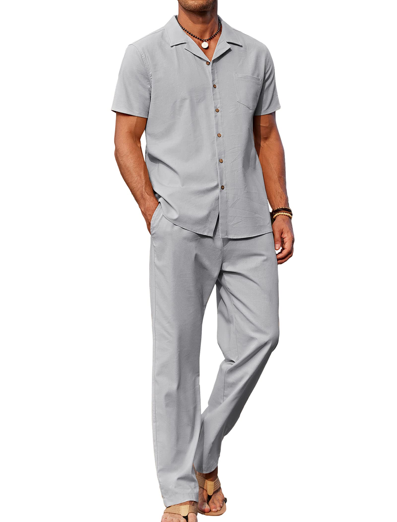 COOFANDY Men's Ilya Casual Sets Beach Outfits 2 Piece