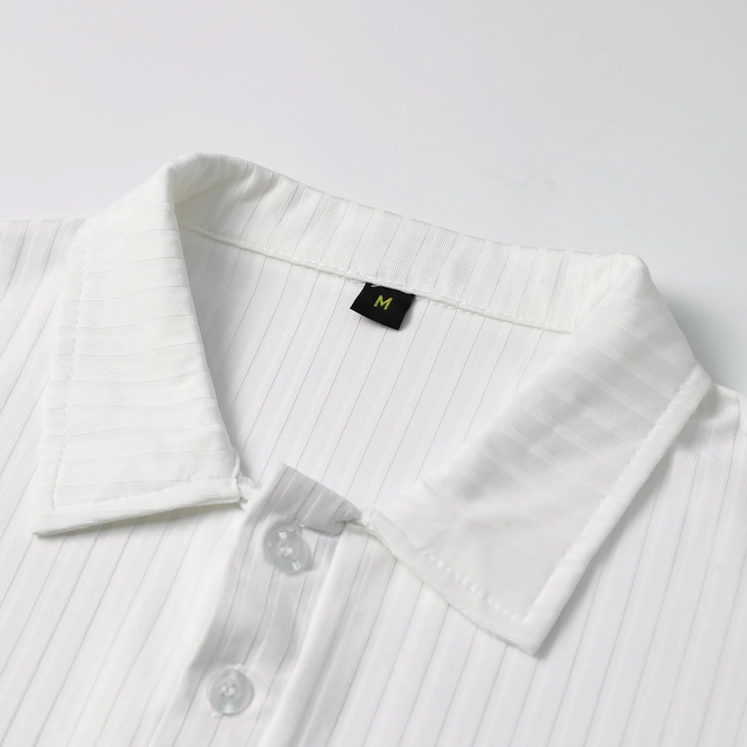 Allthemen Men's Polo Shirt Short Sleeve Knitted Golf Vertical Striped Polo T-Shirt Breathable