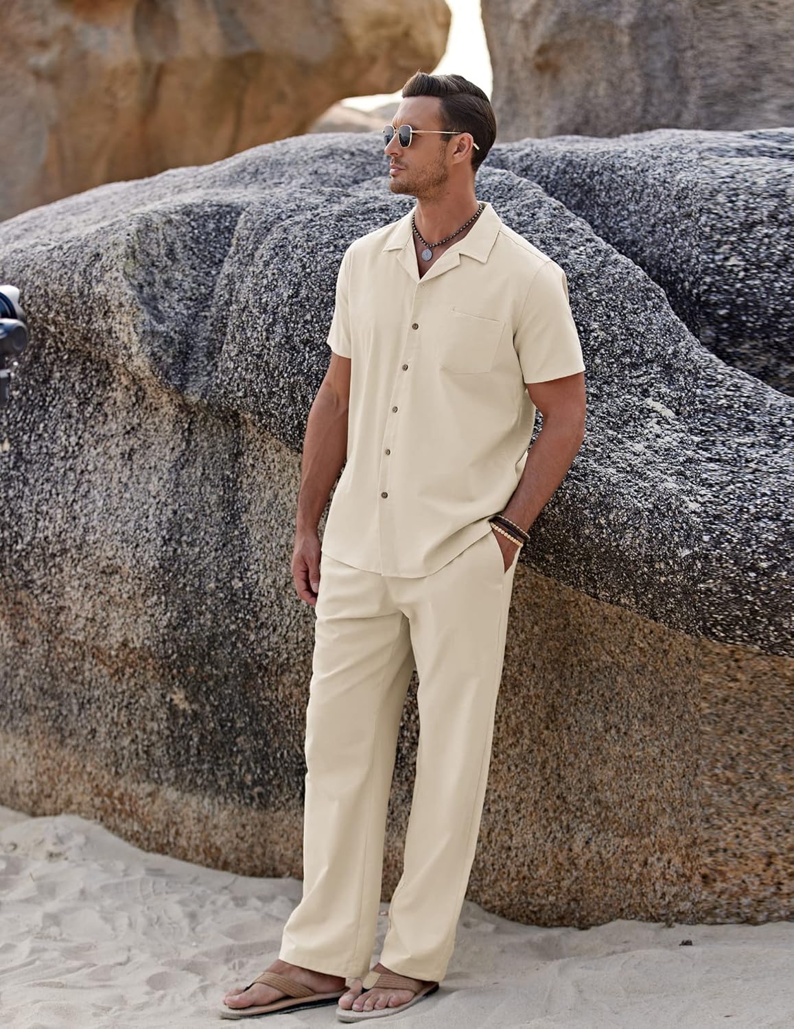 COOFANDY Men's Ilya Casual Sets Beach Outfits 2 Piece